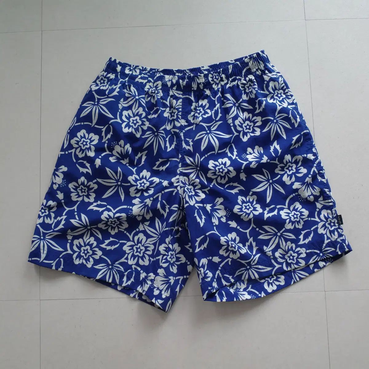 90s ポロ スポーツ ヴィンテージ フローラル スイムパンツ ブルー L