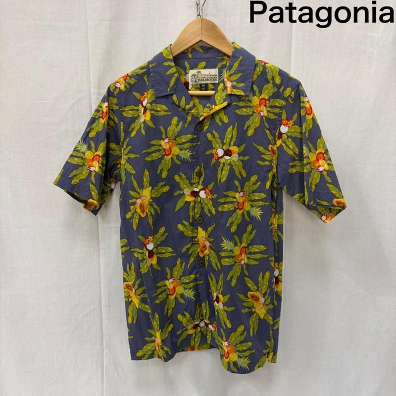 パタゴニア pataloha 62495 トロピカル柄 アロハシャツ navy XXL(16-18