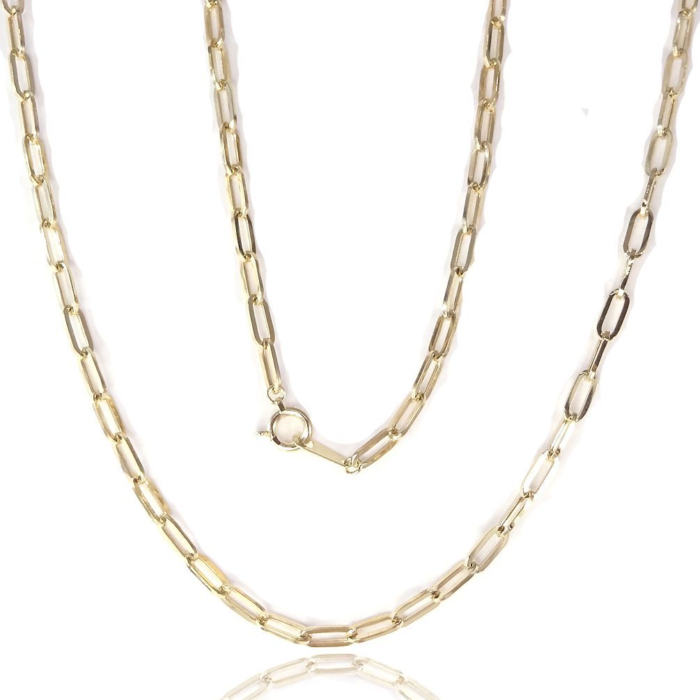 10金（K10）ネックレス ペーパークリップチェーン 45cm中空加工2.70g ゴールド本物の輝き！男女兼用1034