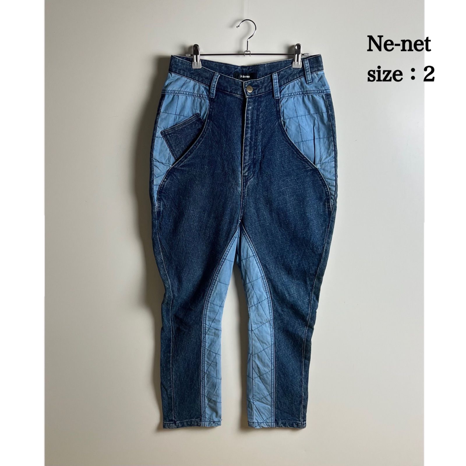 Ne-net INDIGO DYE SASHIKO sarouel pants 2 M NE51FF011 ネネット インディゴ染 藍染 刺子 サルエルパンツ 切替 レア イッセイ エイネット