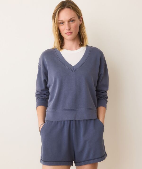マリーン レイヤー レディース アウター パーカー・スウェット Vネック パイル シャツ Marine Layer Womens Cloud 9 Terry VNeck Sweatshirt Fade