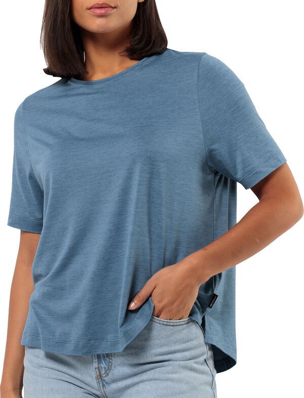 ジャックウルフスキン レディース トップス Tシャツ Jack Wolfskin Womens Travel TShirt Elemental Blue ブルー
