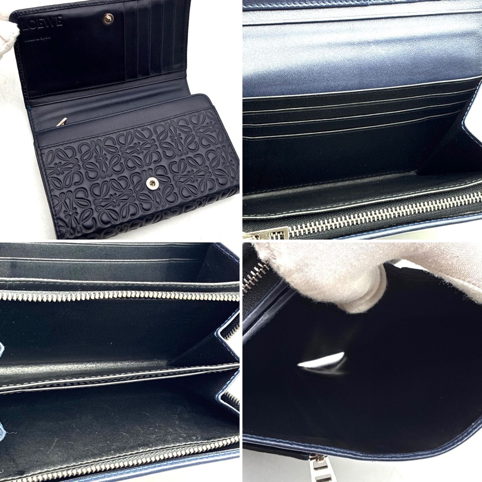 美品 ロエベ LOEWE リピート アナグラム 二つ折り財布 長財布 ロング