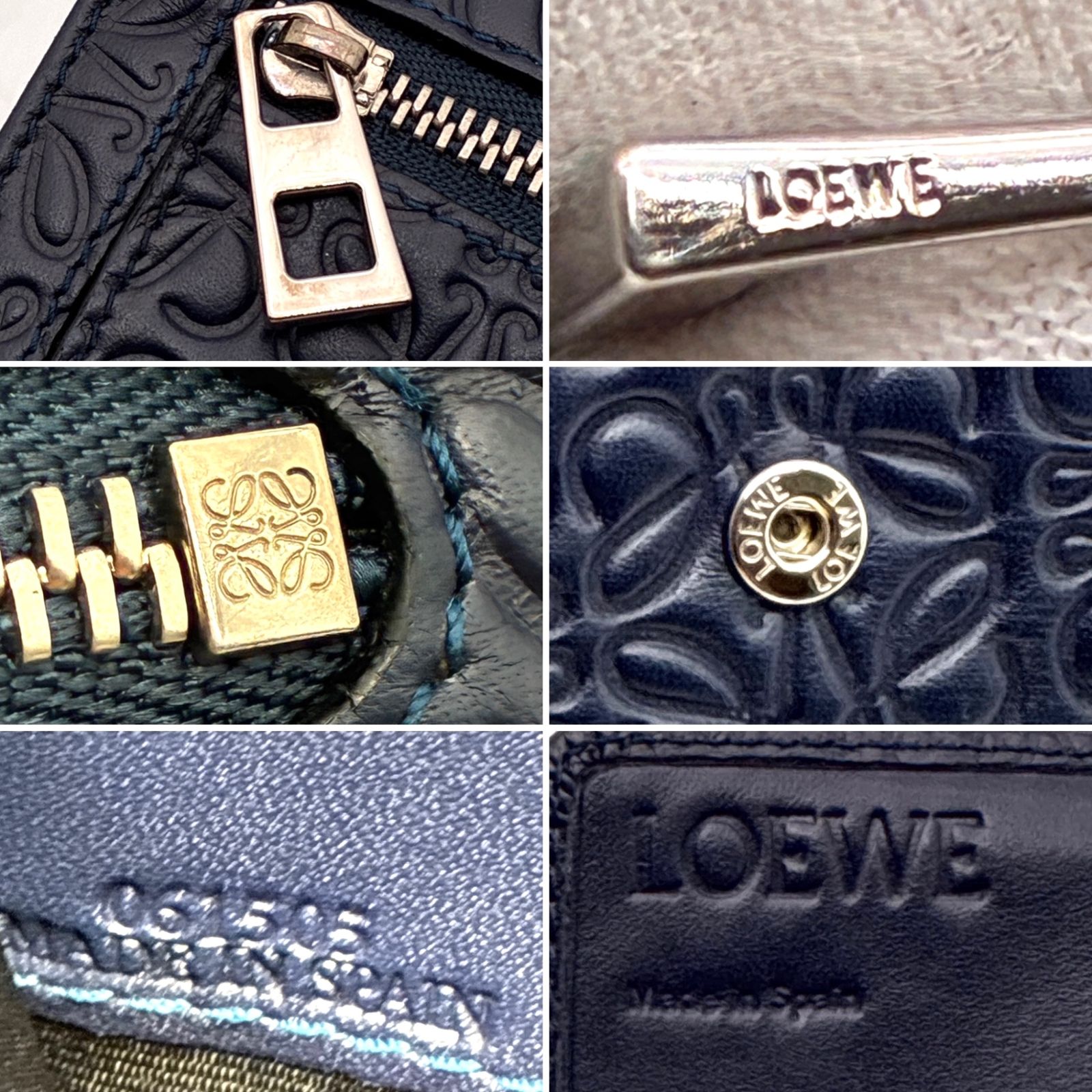 美品 ロエベ LOEWE リピート アナグラム 二つ折り財布 長財布 ロング