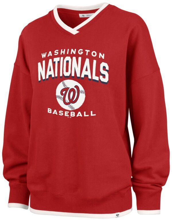 フォーティーセブン レディース アウター パーカー・スウェット クルーネック シャツ 47 Womens Washingtonationals Red Wax Pack Eighties Crewne