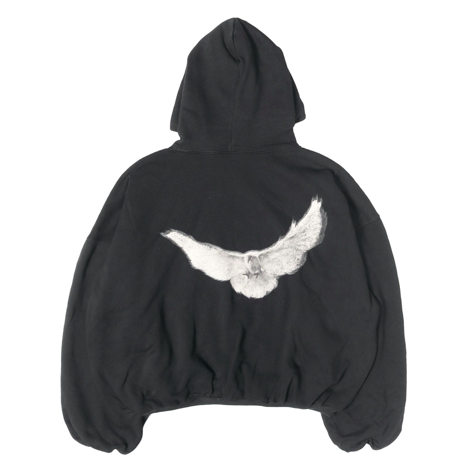 YEEZY イージー パーカー ブラック 黒 サイズ:XS 22SS BALENCIAGA GAP オーバーサイズ ダブルレイヤー スウェットパーカー Dove Hoodie USA製 トップス フーディー コラボ【メンズ】【中古】