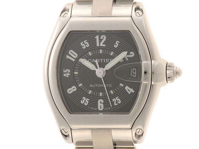 CARTIER カルティエ ロードスターLM W62004V3 SS ブラック 2148104143655 メンズ【中古】【430】