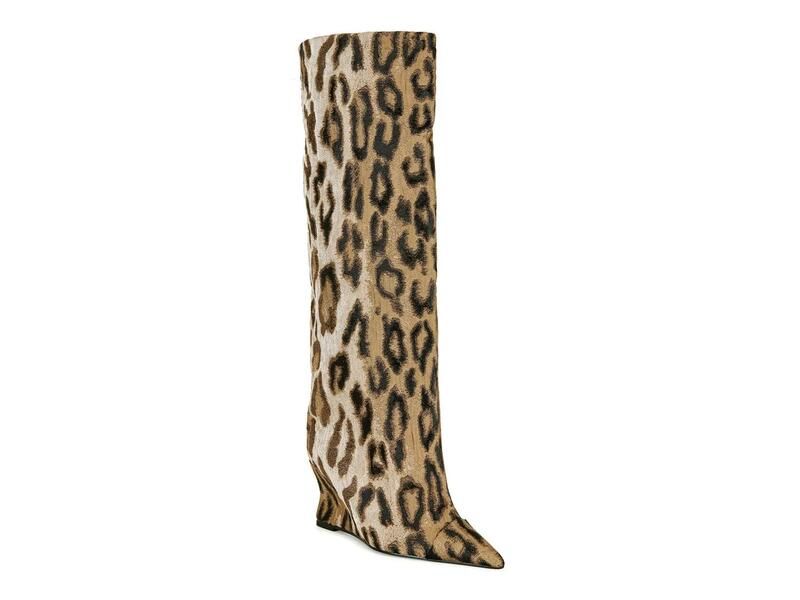 アザレア ワン レディース シューズ ブーツ・レインブーツ Azalea WangKenya Wedge Bootan Leopard Print タン