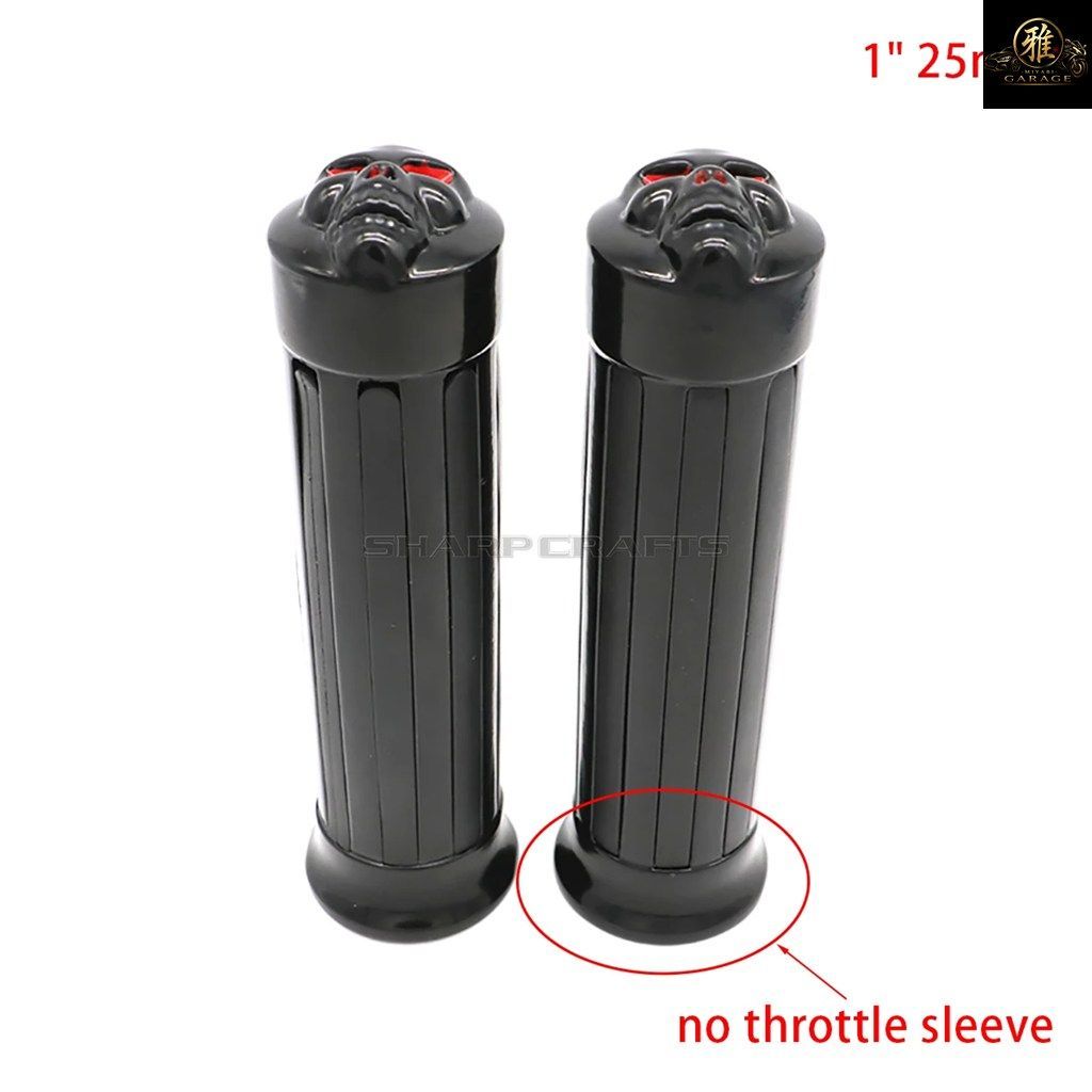 オートバイ 1 25mm スカル ラバー スリップ ハンドルバー ハンドグリップ ハーレー ホンダ カワサキ ヤマハ バイク クルーザー チョッパー