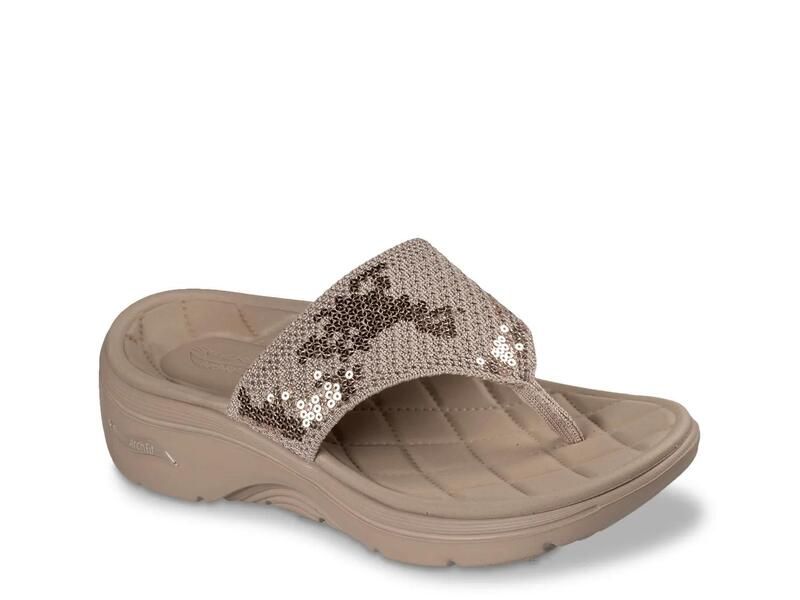 スケッチャーズ レディース シューズ サンダル SkechersGO WALK Arch Fit 20 Sarina Sandal Taupe トープ