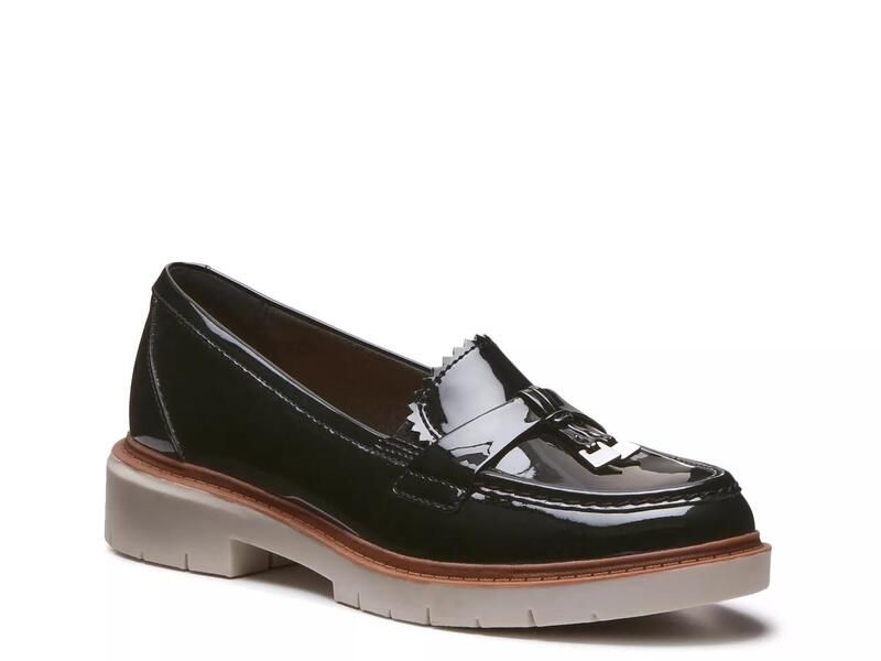 クラークス レディース シューズ スリッポン・ローファー Clarks Let Usurprise You Black Patent Synthetic ブラック