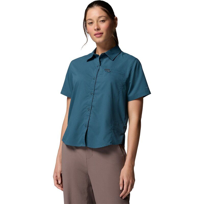 コロンビア レディース トップス Tシャツ 半袖 Columbia Silveridge Utility II ShortSleeve Shirt Womens Ever blue シルバー