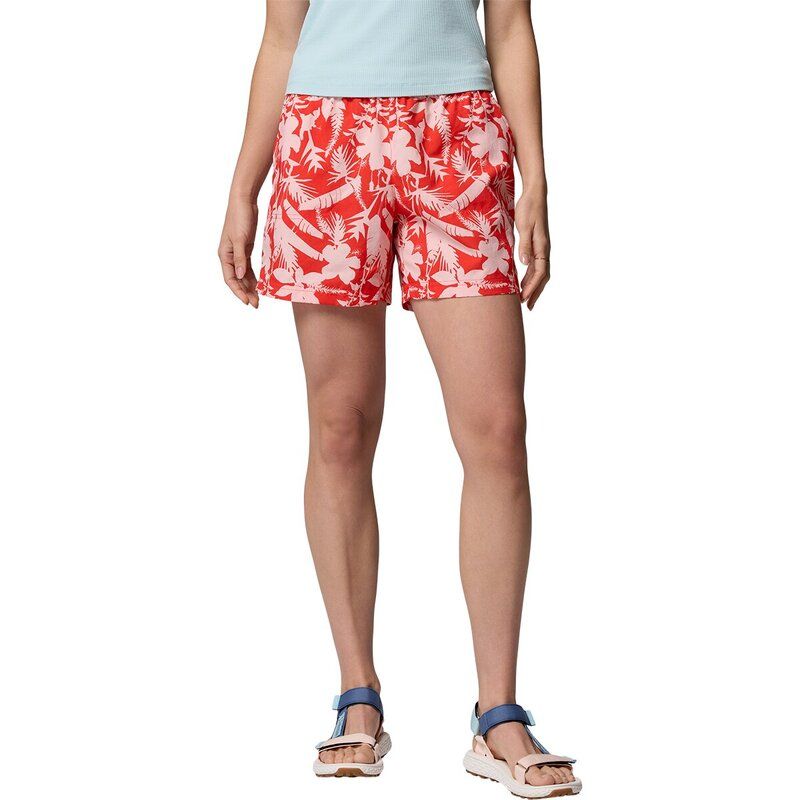 コロンビア レディース ボトムス カジュアルパンツ プリント Columbia Sandy River Printed 5in Short III Womens Poppy RedBotaniflag