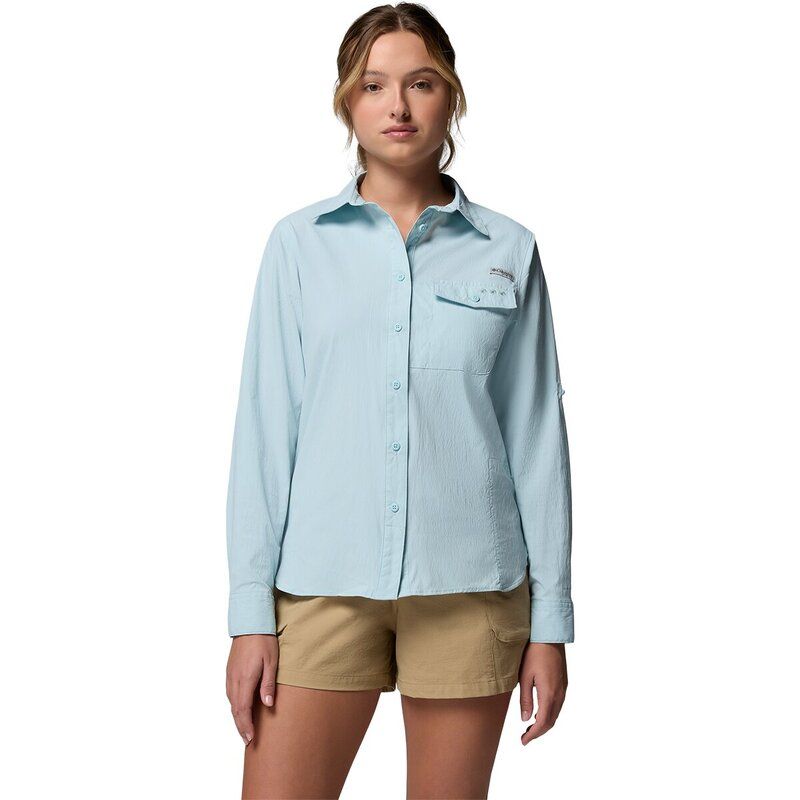 コロンビア レディース トップス Tシャツ 長袖 Columbia Wild Cast LongSleeve Shirt Womens Marine Light