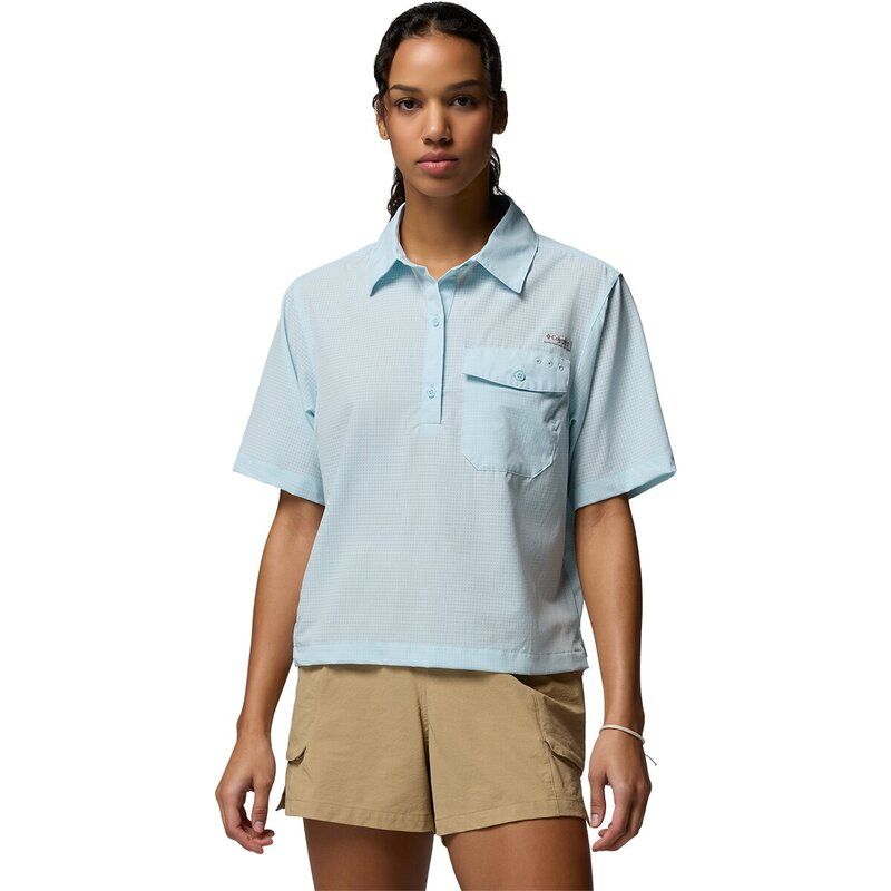コロンビア レディース トップス Tシャツ 半袖 Columbia Wild Cast Vent ShortSleeve Shirt Womens Marine Light