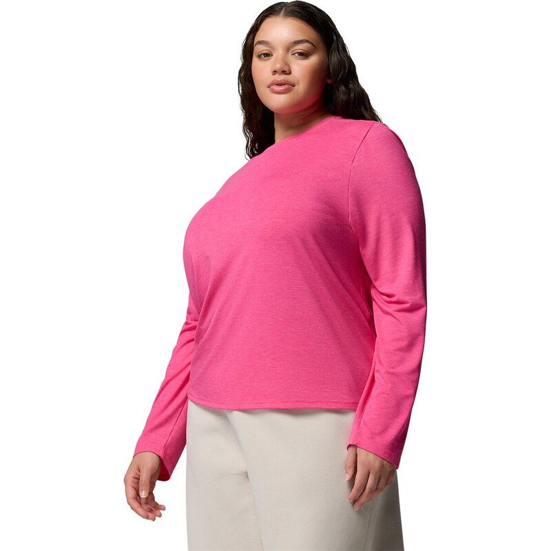 コロンビア レディース トップス Tシャツ 長袖 Columbia CSC Soft Stretch LongSleeve TShirt Womens Fuchsia Heather ヘザー