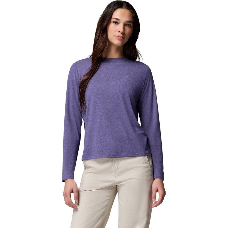 コロンビア レディース トップス Tシャツ 長袖 Columbia CSC Soft Stretch LongSleeve TShirt Womenstormwatcheather ヘザー