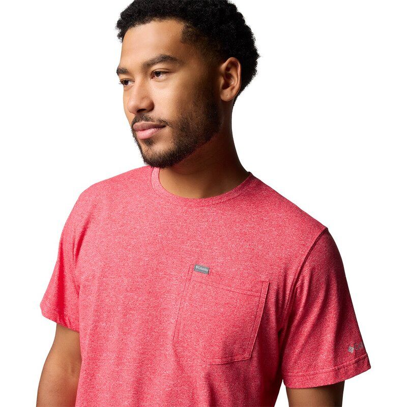 コロンビア メンズ トップス Tシャツ Columbia Thistletown Hills PocketShirt Mens Mountain Red Heather ヘザー