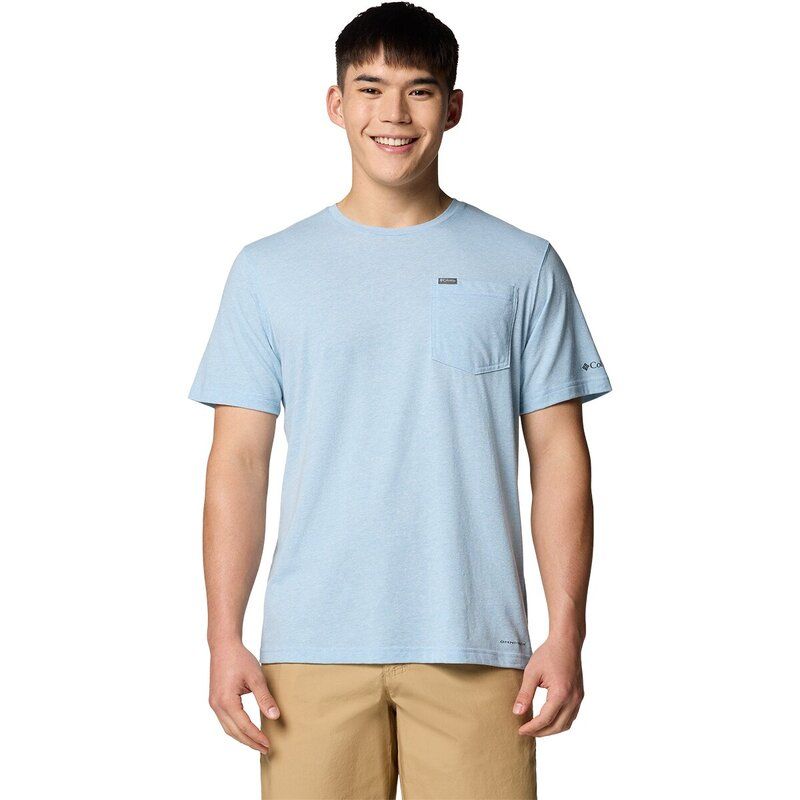 コロンビア メンズ トップス Tシャツ Columbia Thistletown Hills PocketShirt Mens Ripple Blue Heather ヘザー