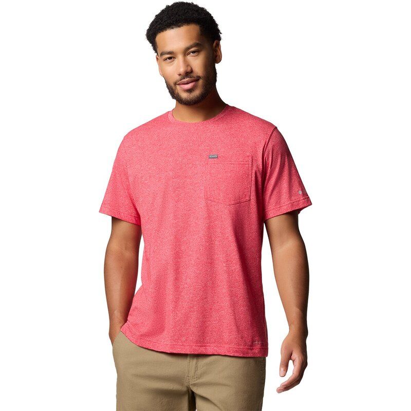 コロンビア メンズ トップス Tシャツ Columbia Thistletown Hills PocketShirt Mens Mountain Red Heather ヘザー