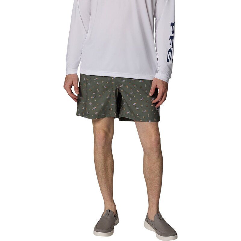 コロンビア メンズ 水着 ハーフパンツ・ショーツ プリント Columbia PFG Rambler Printed 6in Water Short Mens Cypress Florilife
