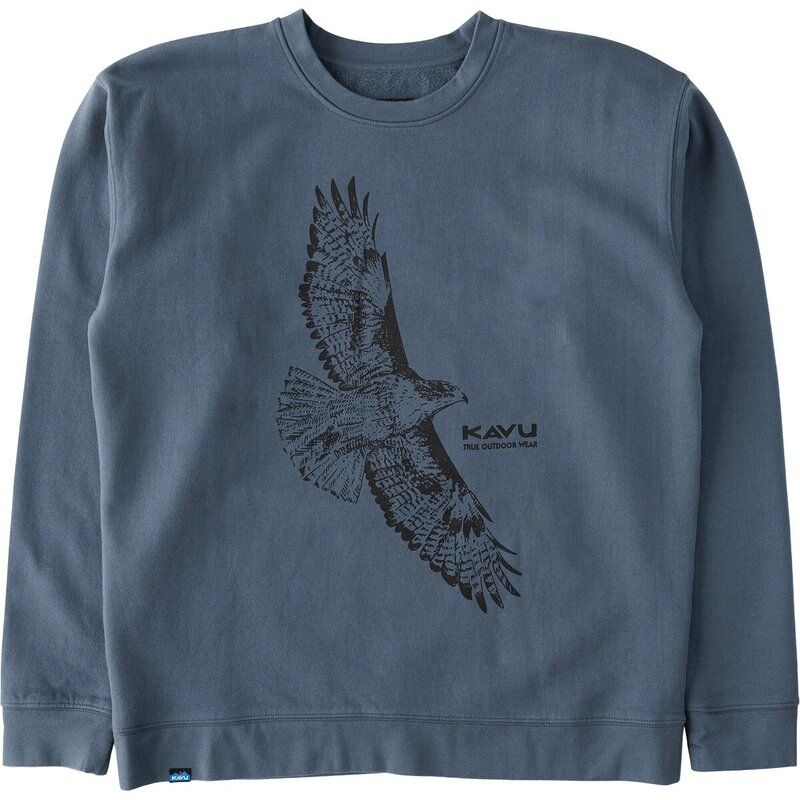 カブー メンズ アウター パーカー・スウェット シャツ KAVU Core Crew Sweatshirt Mens Blue Hawk ブルー