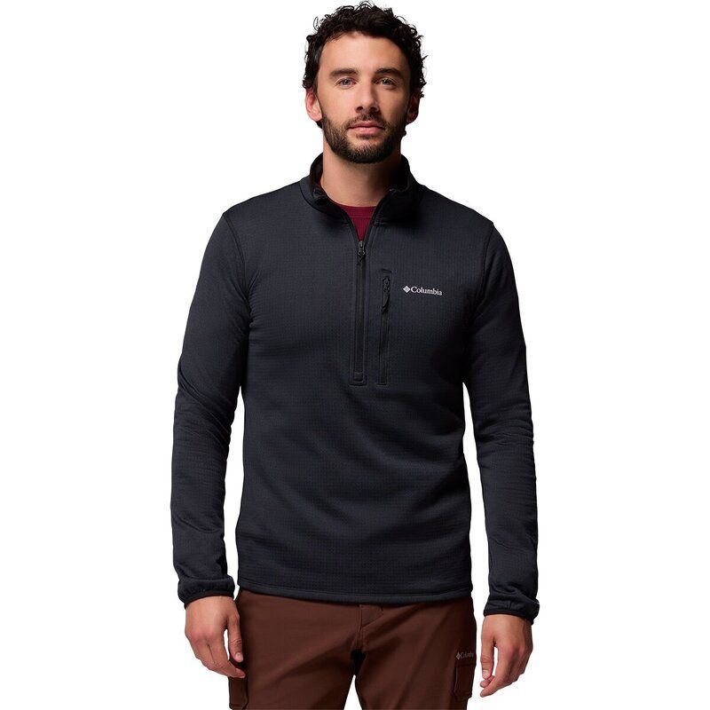 コロンビア メンズ アウター ジャケット・ブルゾン フリース Columbia Essential Hike Grid Fleece 12Zip Jacket Mens Black ブラック