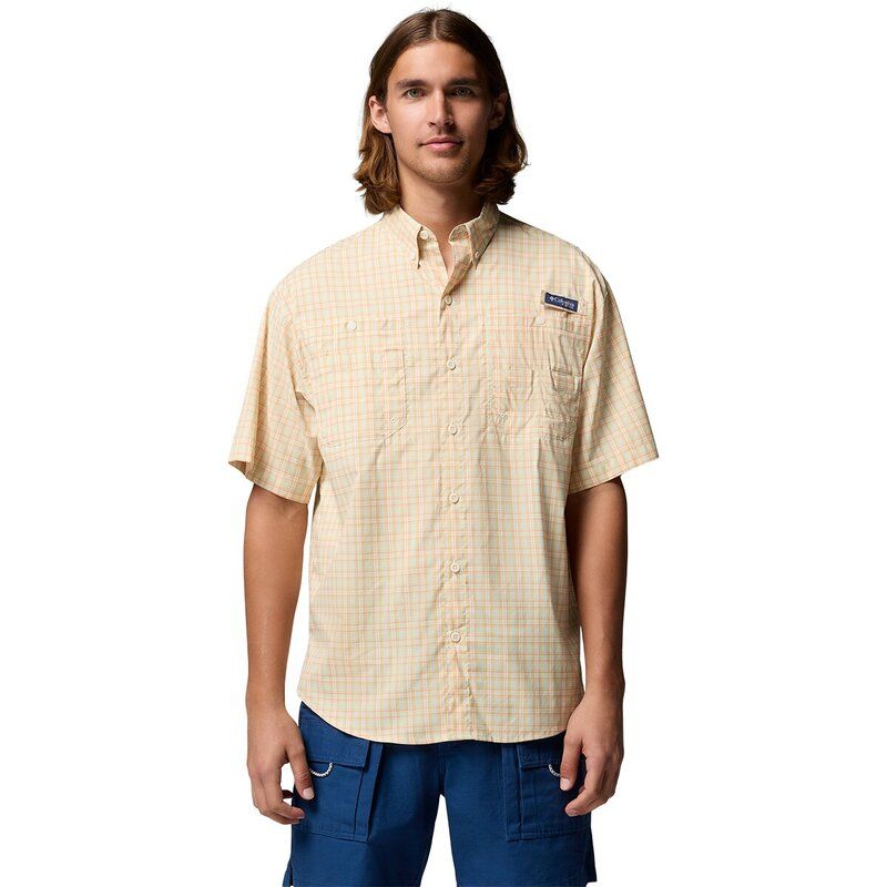 コロンビア メンズ トップス シャツ 半袖 Columbia Super Tamiami Shirt ShortSleeve Menserpentine Coasting Plaid チェック