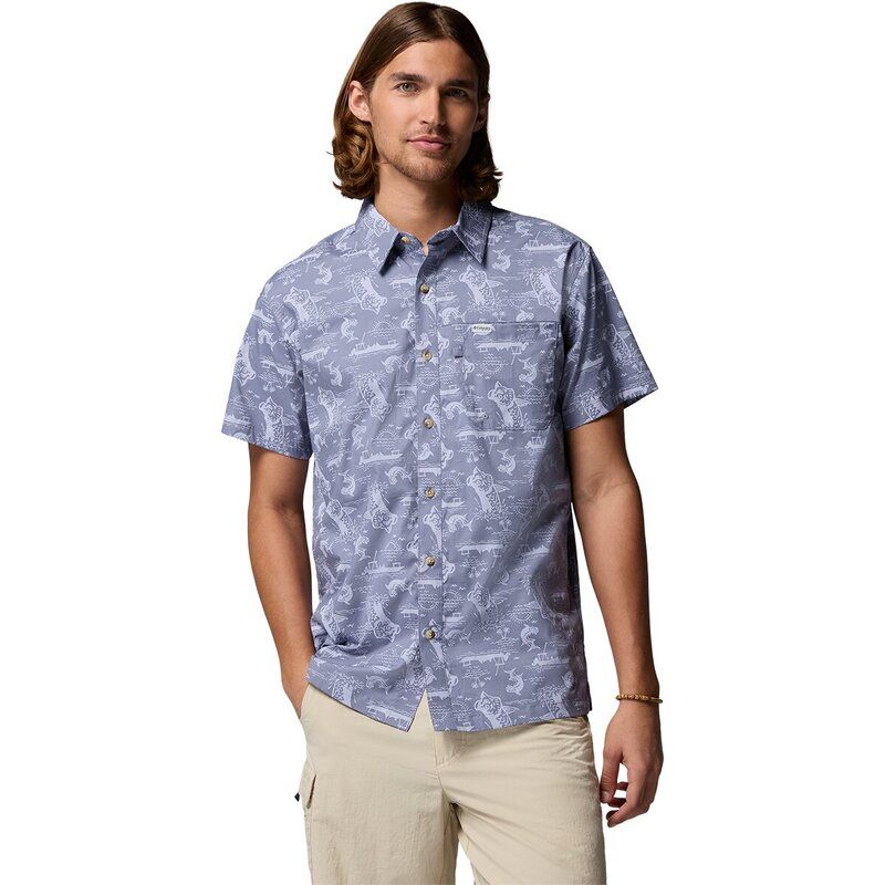 コロンビア メンズ トップス シャツ 半袖 Columbia Trollers Best II ShortSleeve Shirt Mens New Moon Flatout