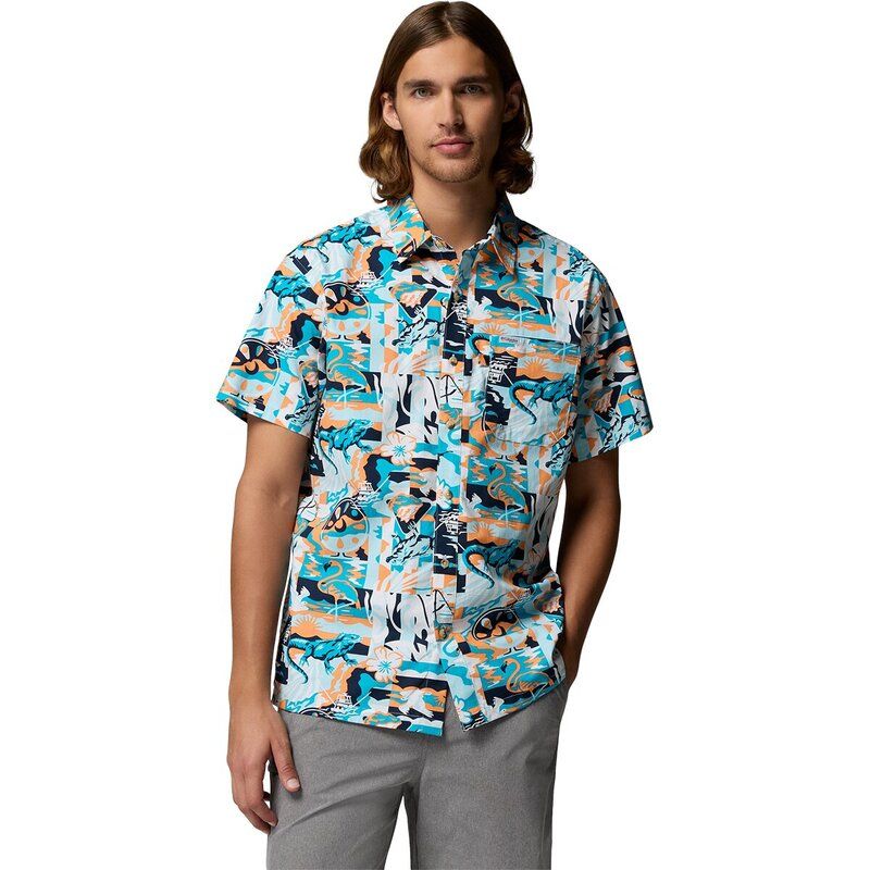 コロンビア メンズ トップス シャツ 半袖 Columbia Trollers Best II ShortSleeve Shirt Mens Bright Nectar Saltwaters
