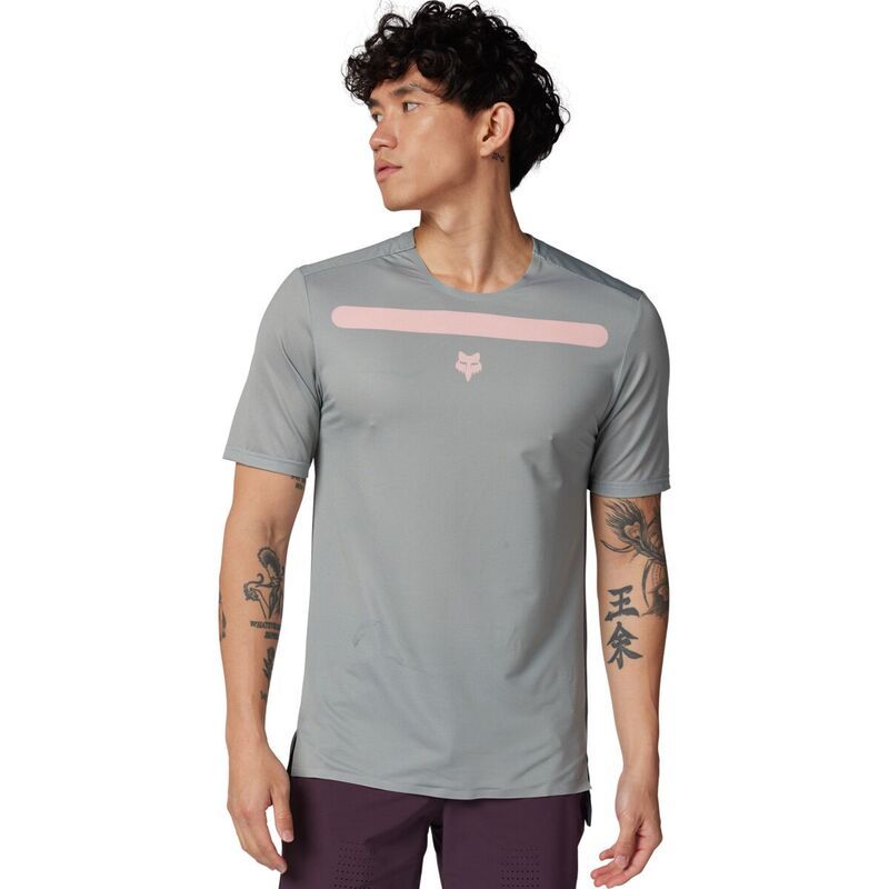 フォックスレーシング メンズ トップス Tシャツ 半袖 ジャージー Fox Racing Flexair ShortSleeve Jersey Mens Aviation Race Grey Vint
