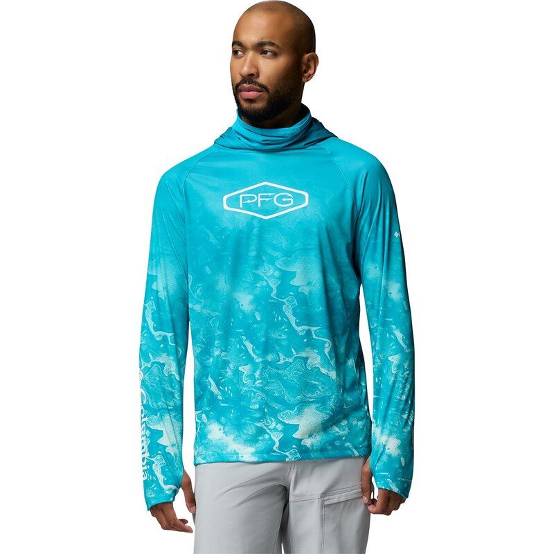 コロンビア メンズ トップス シャツ パーカー Columbia Super Terminal Tackle Vent Hoodie Mens Ocean Teal Aerials Fade ティール