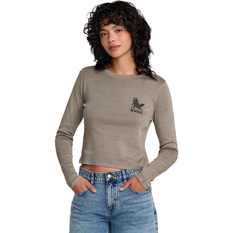 ルーカ レディース トップス Tシャツ 長袖 RVCA Fortune LongSleeve Top Womens Olive Grey グレー