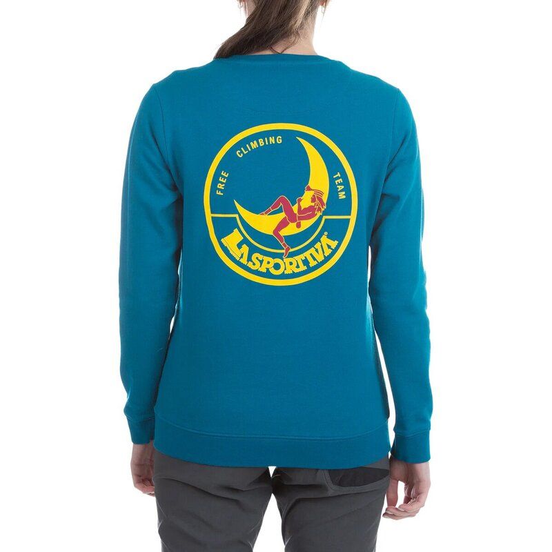 ラスポルティバ レディース アウター パーカー・スウェット シャツ La Sportiva Climbing On The Moon Sweatshirt Womens TurcheseGiallo