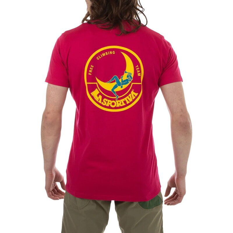 ラスポルティバ メンズ トップス Tシャツ La Sportiva Climbing On The Moon TShirt Mens FucsiaGiallo