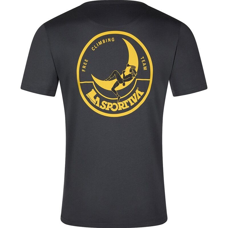 ラスポルティバ メンズ トップス Tシャツ La Sportiva Climbing On The Moon TShirt Mens CarbonGiallo