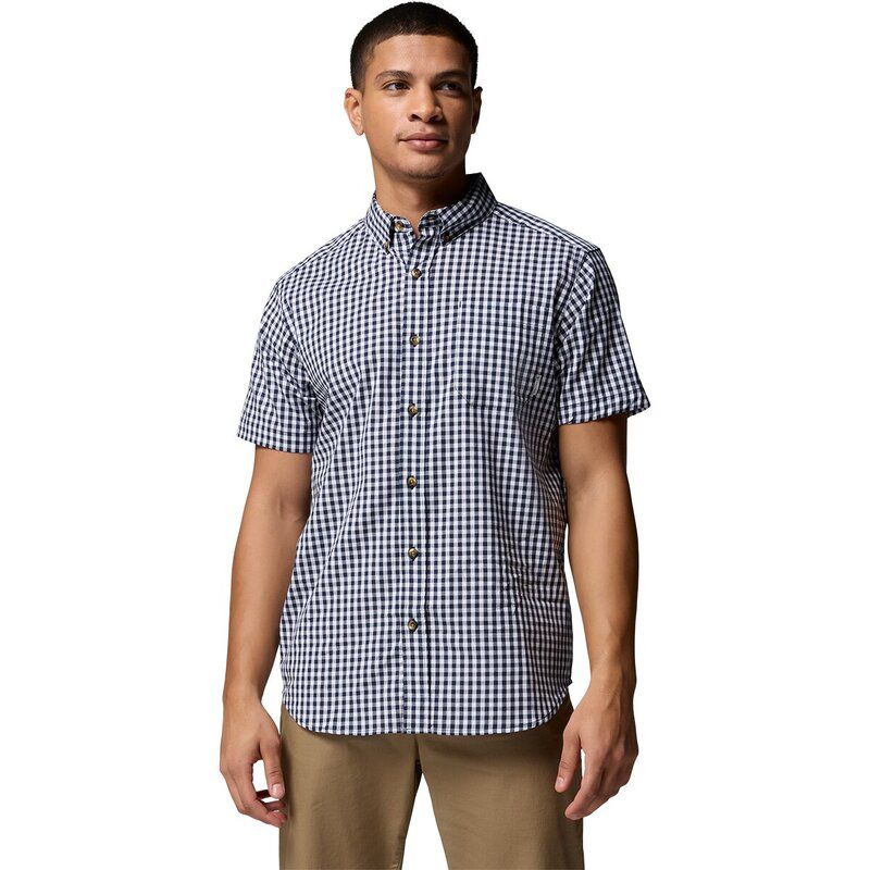 コロンビア メンズ トップス シャツ 半袖 Columbia Rapid Rivers II Shirt ShortSleeve Mens Collegiate Navy Gingham ネイビー