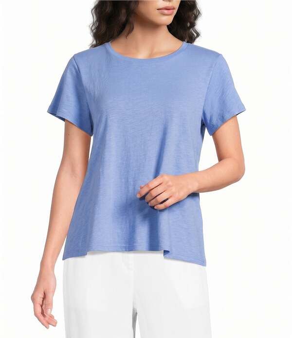 エイリーンフィッシャー レディース トップス Tシャツ クルーネック コットン ジャージー Eileen Fisher Organicotton Slubby Jersey Crew Neck Sho