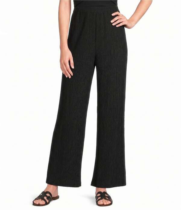 エイリーンフィッシャー レディース ボトムス カジュアルパンツ アンクル Eileen Fisher Textu red Crinkle Woven Plisse WideLeg PullOn Ank