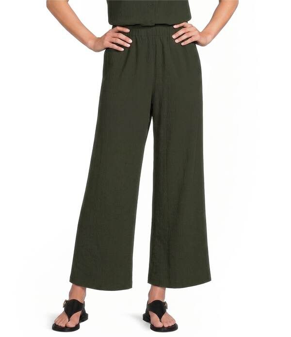 エイリーンフィッシャー レディース ボトムス カジュアルパンツ プチ コットン アンクル Eileen Fisher Petite Size Organicotton Pucker Weave See
