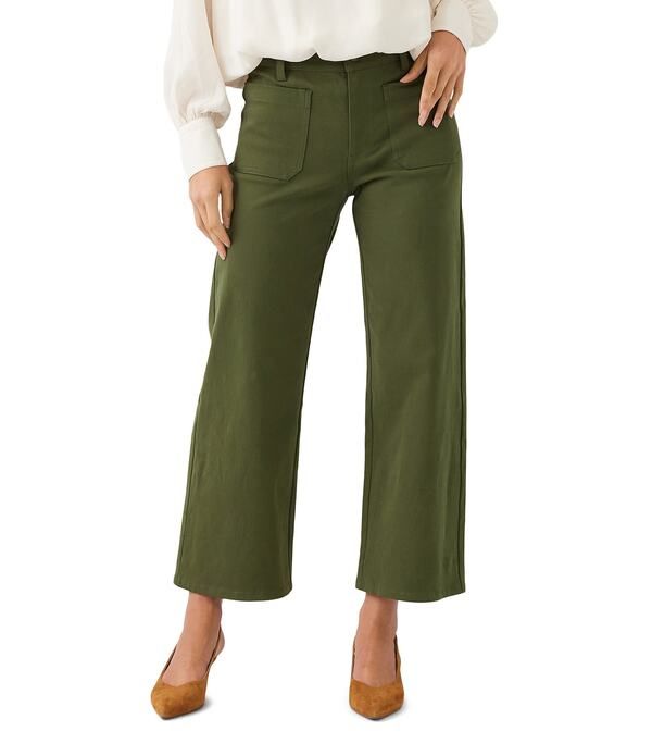 カレンケーン レディース ボトムス カジュアルパンツ プチ クロップド Karen Kane Petite Size Twill High Rise Fla red Cropped Pants Oli