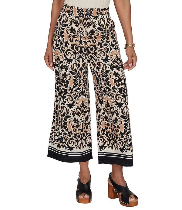 ルビーアールディー レディース ボトムス カジュアルパンツ Ruby Rd Coordinating Textu red Woven Modern Damask PullOn Cropant Blac