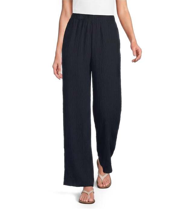 アリ マイルス レディース ボトムス カジュアルパンツ ワイドレッグ アンクル Ali Miles Woven Pull On Wide Leg Anklength Pants Midnight