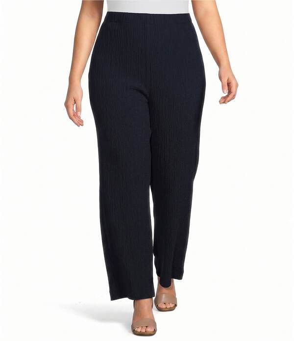 アリ マイルス レディース ボトムス カジュアルパンツ ワイドレッグ プラスサイズ Ali Miles Plusize Coordinating Wide Leg PullOn Pants Midni