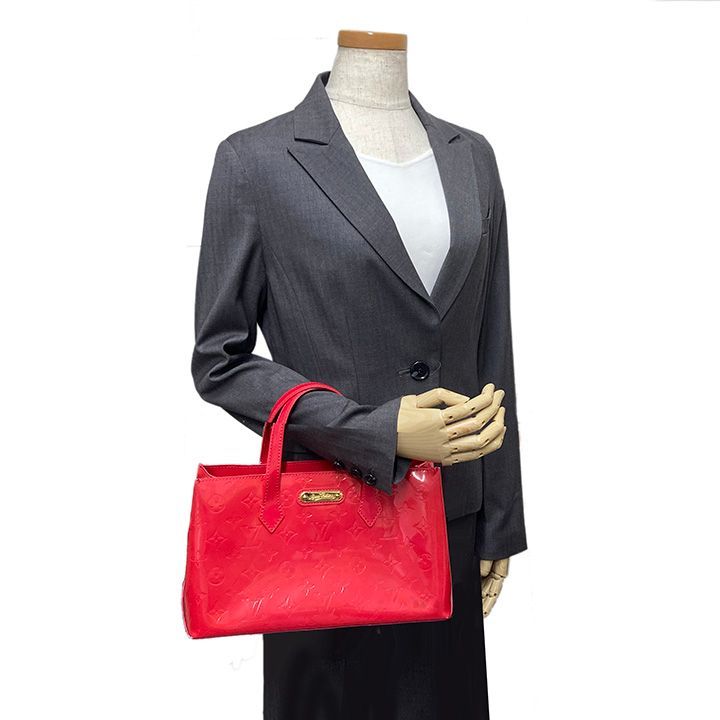 極美品！Louis Vuitton/M93643/ウィルシャー/ ハンドバッグ ルイヴィトン ヴェルニ ウィルシャーPM M93643 ローズポップ