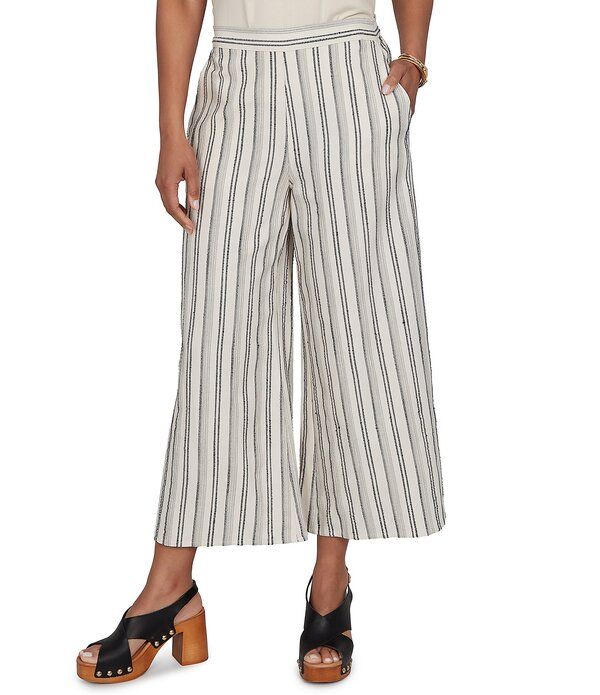 ルビーアールディー レディース ボトムス カジュアルパンツ Ruby Rd Textu red Stripe PullOn Crop Coordinating Pant Stone Multi ストー