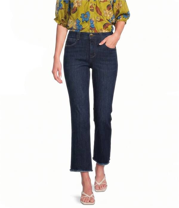 デモクラシー レディース ボトムス デニムパンツ Democracy AbsolutionR High Rise Scalloped Fla red Fray Hem Jean Indigo インディ