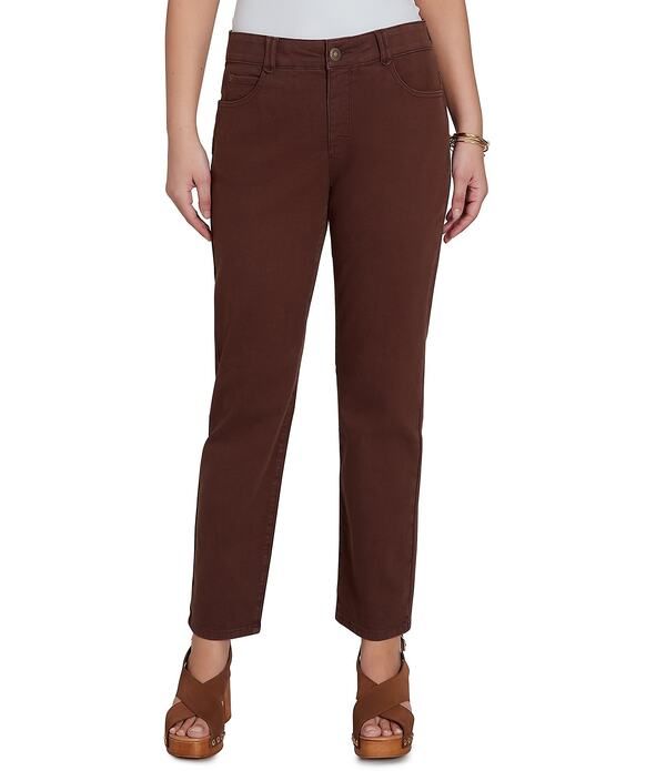 ルビーアールディー レディース ボトムス デニムパンツ ストレート アンクル Ruby Rd Soft Stretch Straight Leg Denim Ankle Pants Dark Choc