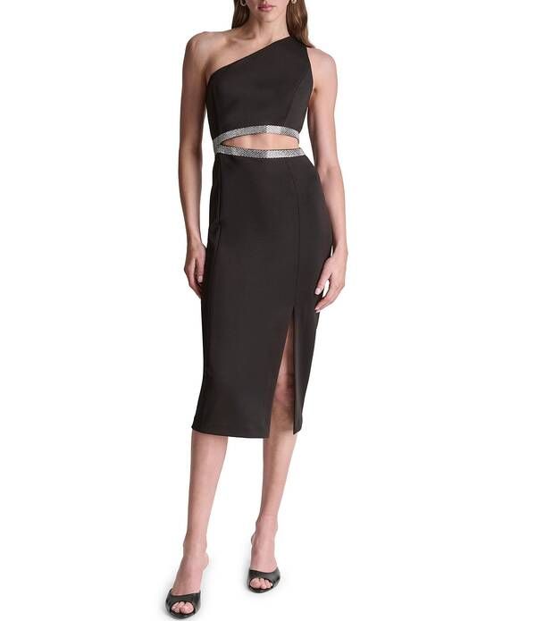 ビーシビージー レディース トップス ワンピース カットアウト ミディ BCBG One Shoulder Cut Out Midi Dress Black ブラック
