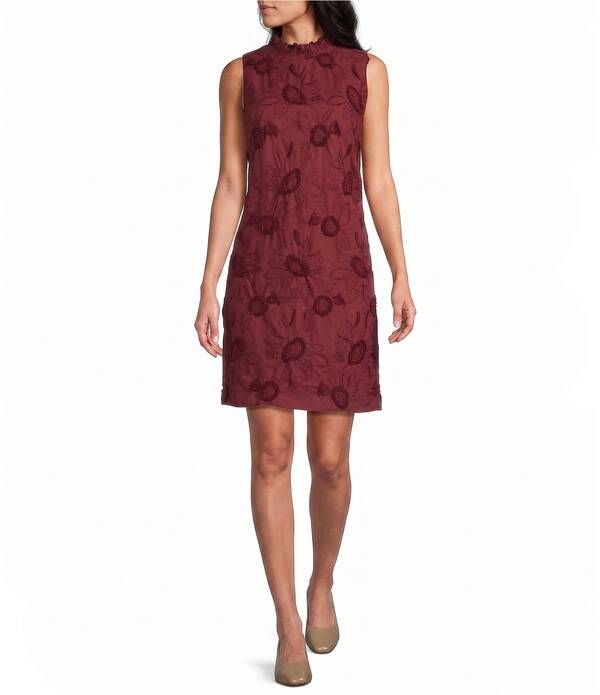 プレストンアンドヨーク レディース トップス ワンピース モックネック ノースリーブ Preston York Cynthia 3D Novelty Mock Neck Sleeveless Dres